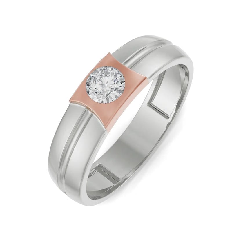 Charming Solitaire Lab Diamond Band for Men 9KT