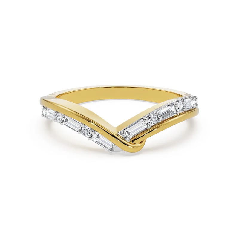 Chevron Baguette Lab Grown Diamond Band