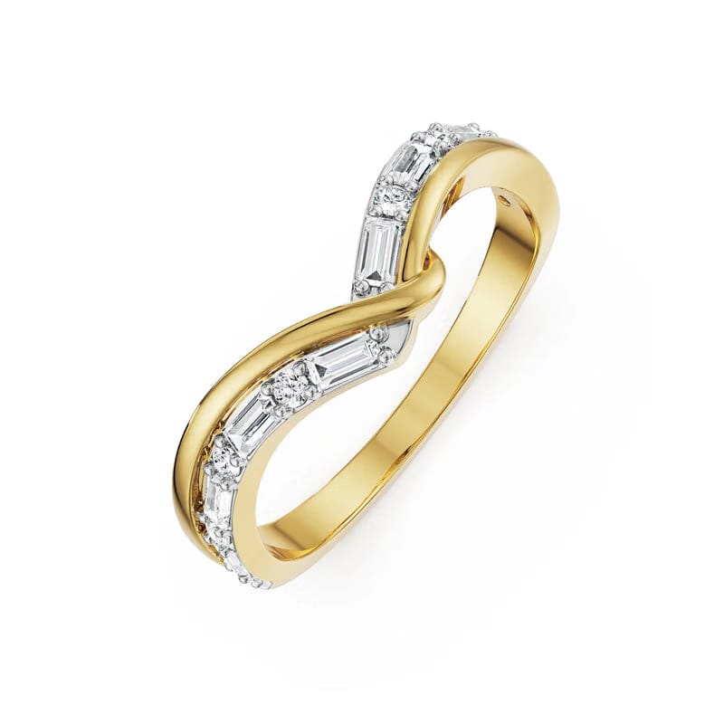 Chevron Baguette Lab Grown Diamond Band