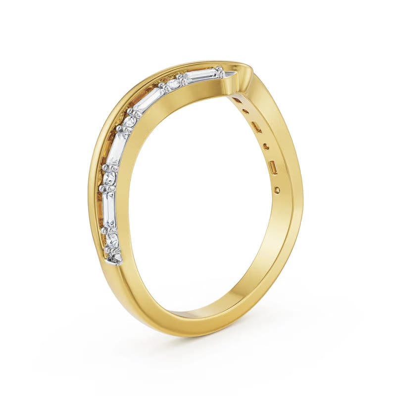 Chevron Baguette Lab Grown Diamond Band
