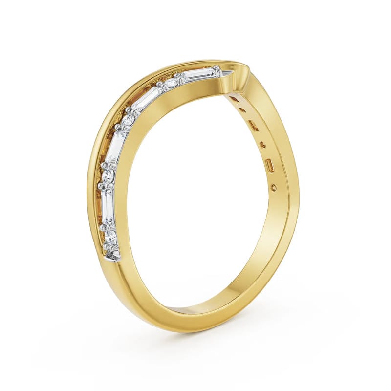 Chevron Baguette Lab Grown Diamond Band 9KT