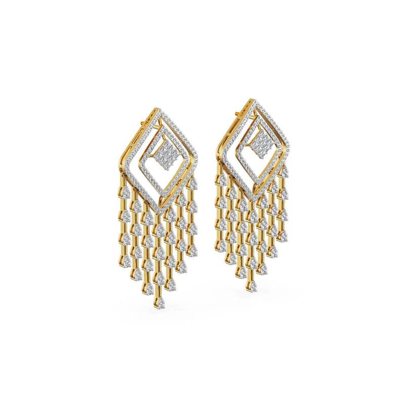 Chime Tassle Lab Grown Diamond Chandelier Earrings 9KT
