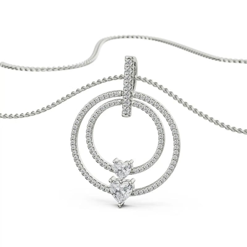 Circle Heart Lab Grown Diamond Pendant