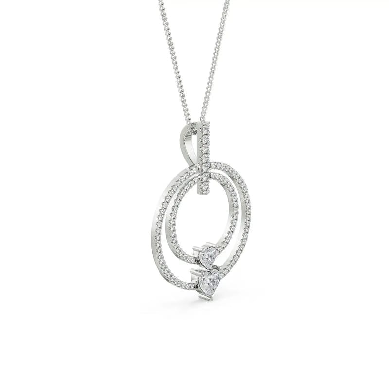 Circle Heart Lab Grown Diamond Pendant