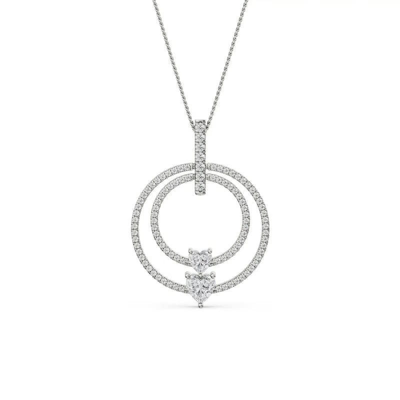 Circle Heart Lab Grown Diamond Pendant 9KT