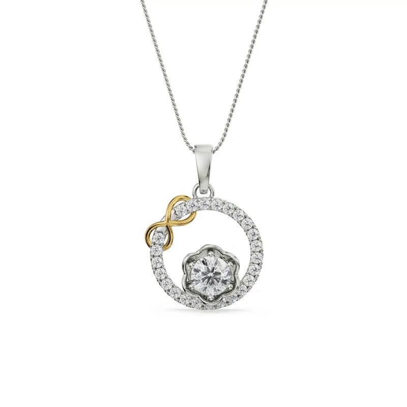 Circle Infinity Lab Grown Diamond Pendant 9KT