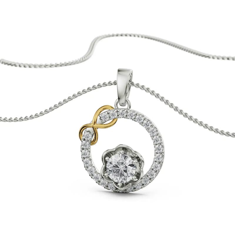 Circle Infinity Lab Grown Diamond Pendant 9KT