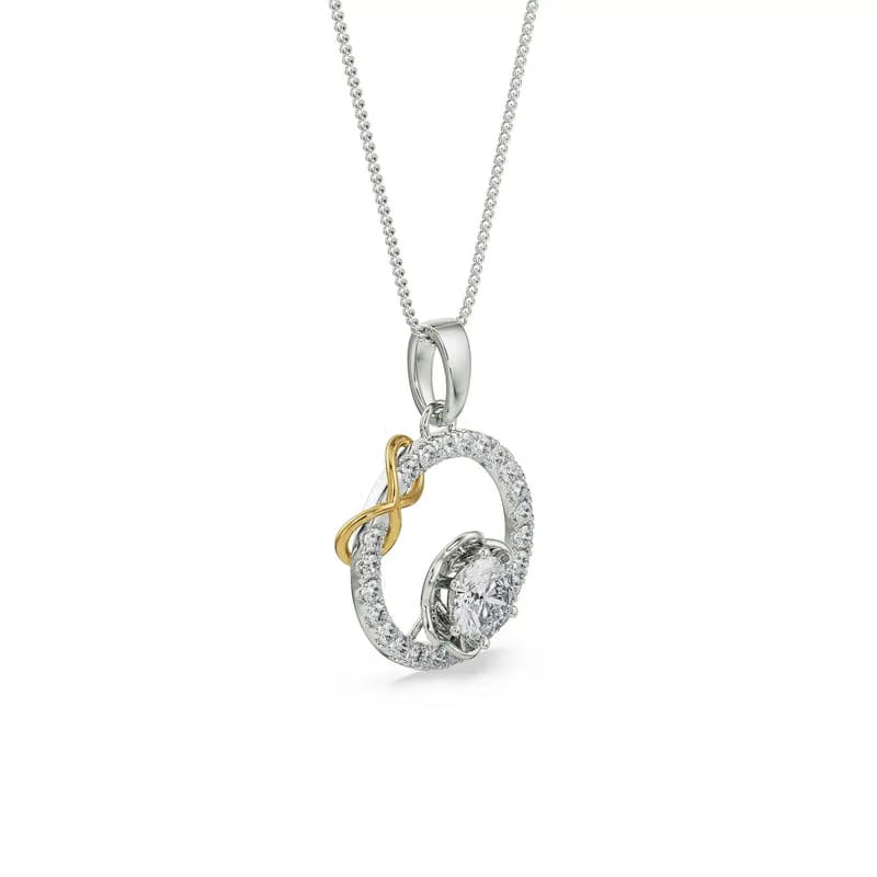 Circle Infinity Lab Grown Diamond Pendant 9KT