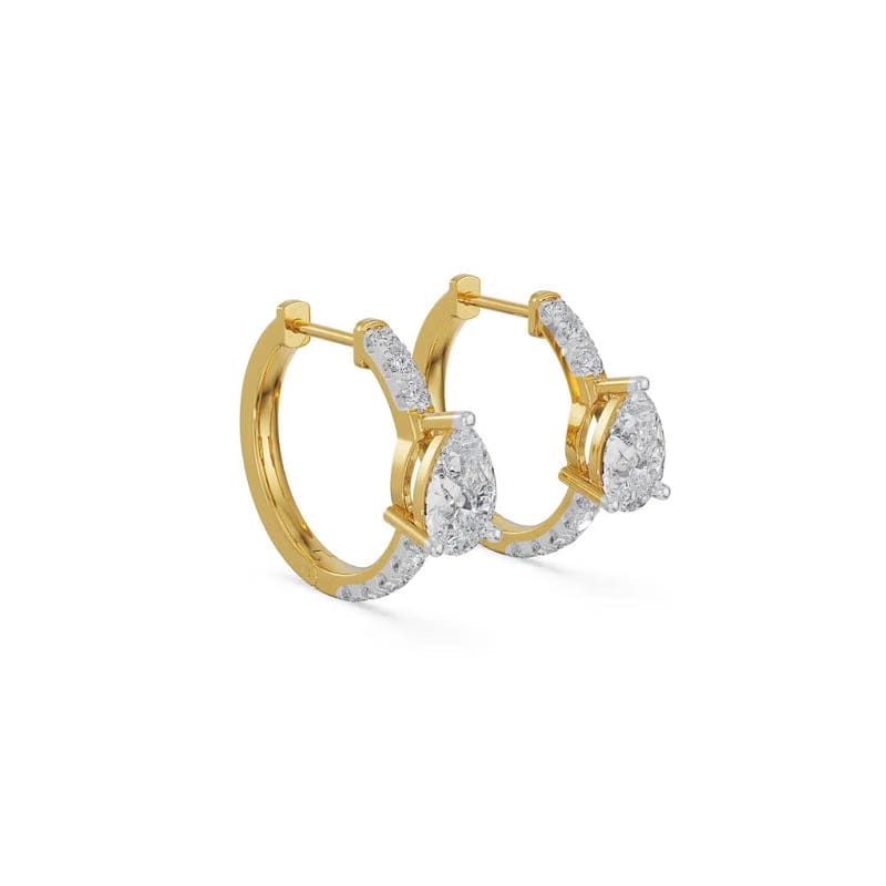 Circle Pear Lab Grown Diamond Hoops