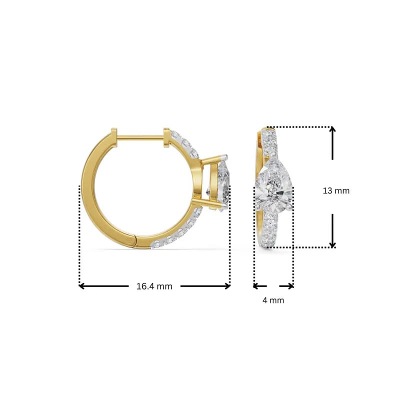 Circle Pear Lab Grown Diamond Hoops_in-stock