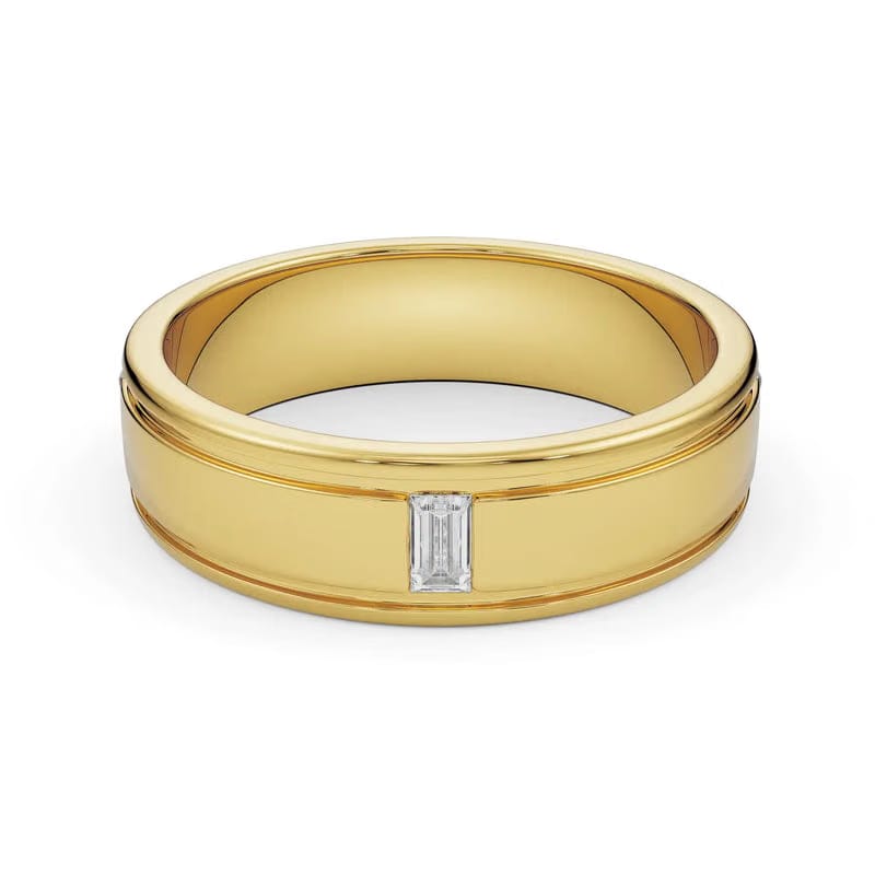Classic Emerald Men's Lab Grown Diamond Ring