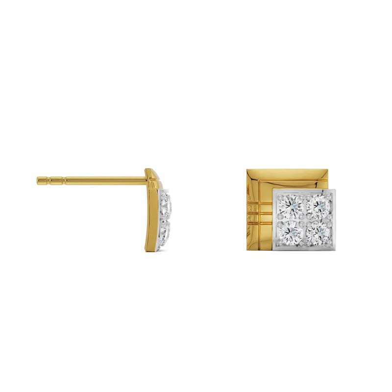Classic Geometric Lab Grown Diamond Crystal Studs 9KT