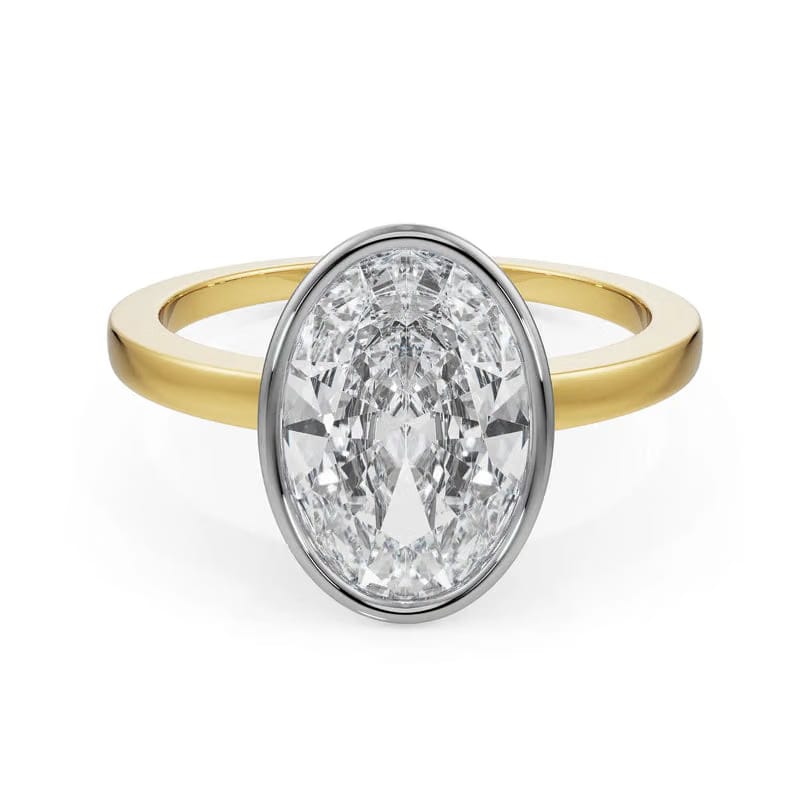 Classic Oval Cut Men Lab Diamond Ring 9KT