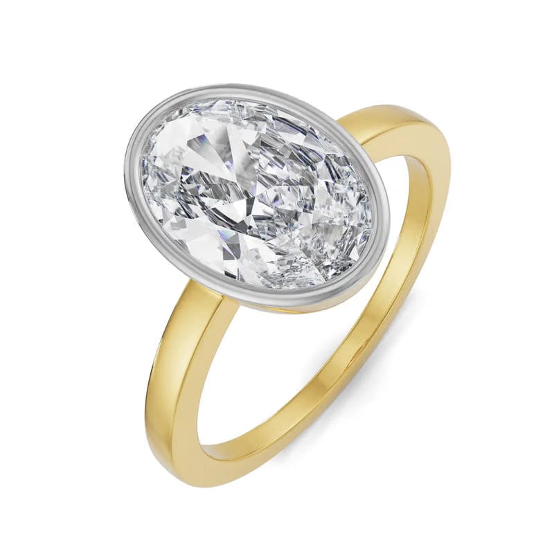 Classic Oval Cut Men Lab Diamond Ring 9KT