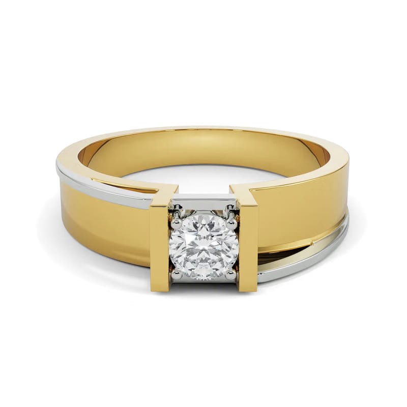 Classic Solitaire Lab Diamond Band for Men