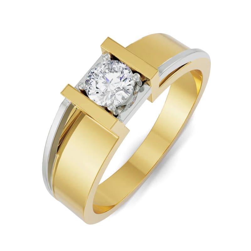 Classic Solitaire Lab Diamond Band for Men