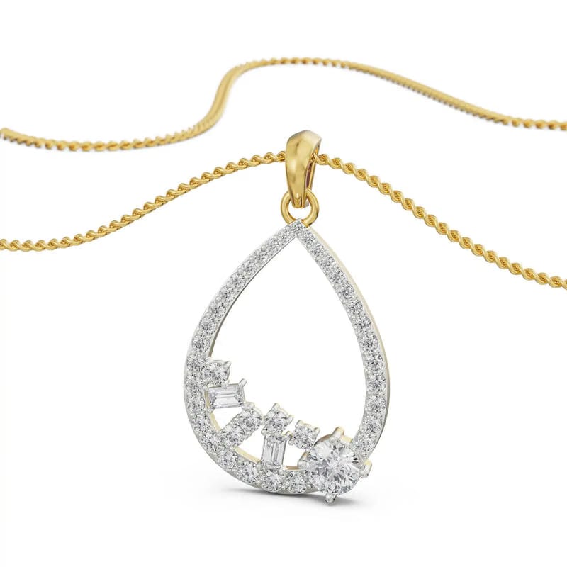 Cluster Drop Lab Grown Diamond Pendant