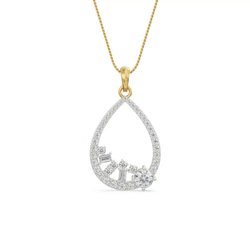Cluster Drop Lab Grown Diamond Pendant