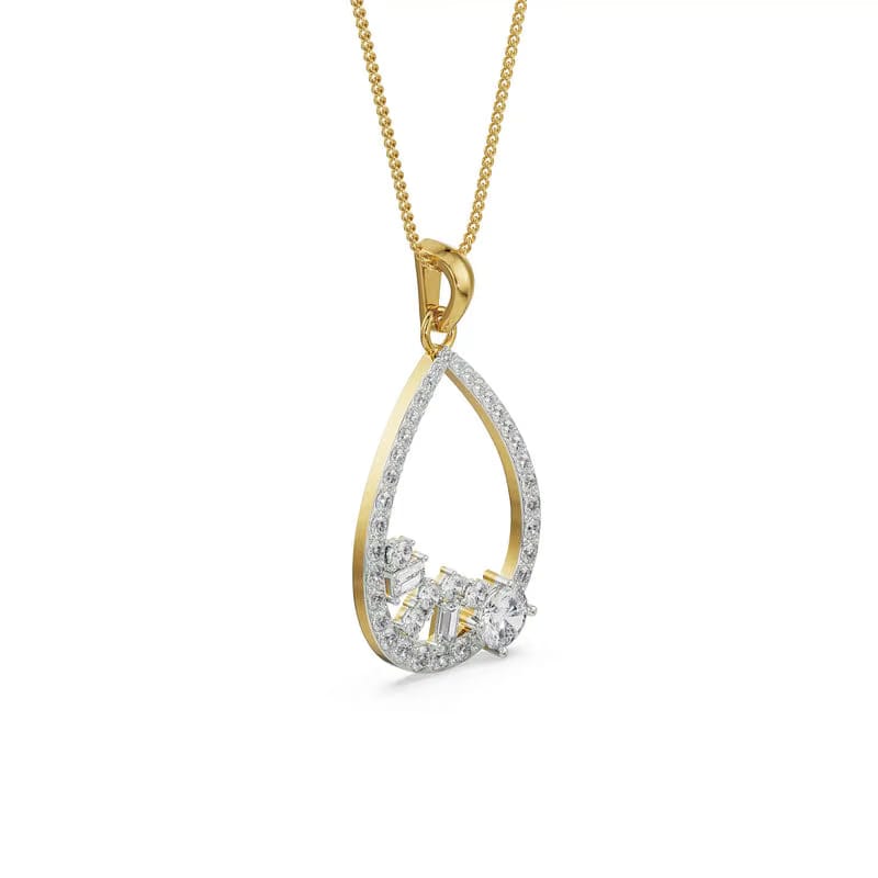 Cluster Drop Lab Grown Diamond Pendant