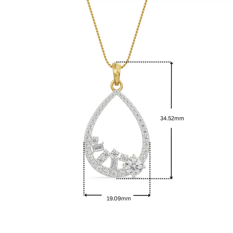 Cluster Drop Lab Grown Diamond Pendant