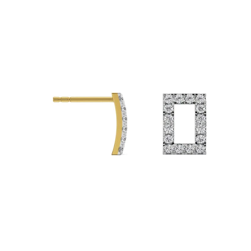 Contemporary Chic Lab Grown Diamond Rectangle Studs