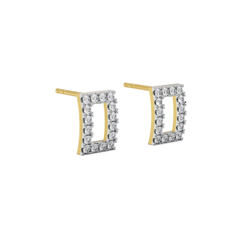 Contemporary Chic Lab Grown Diamond Rectangle Studs