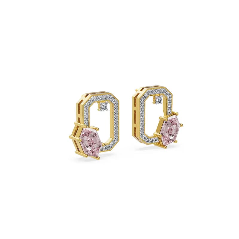 Crimson Poise Lab Grown Diamond Earrings