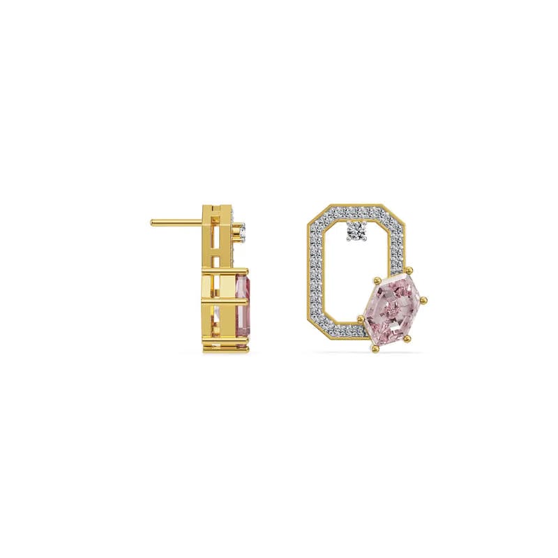 Crimson Poise Lab Grown Diamond Earrings