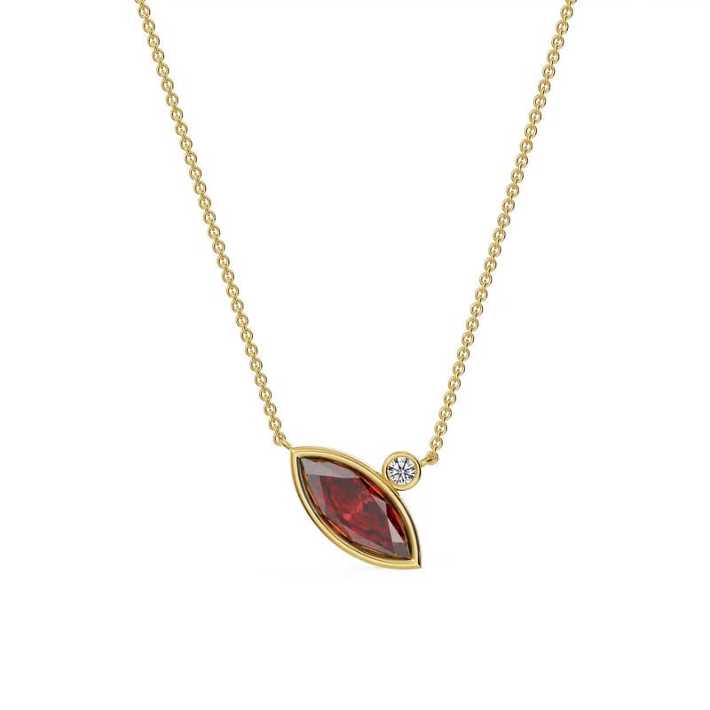 Crimson Ruby Lab Grown Diamond Necklace