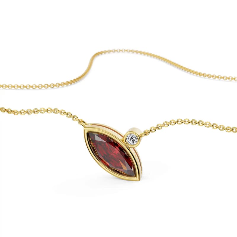 Crimson Ruby Lab Grown Diamond Necklace