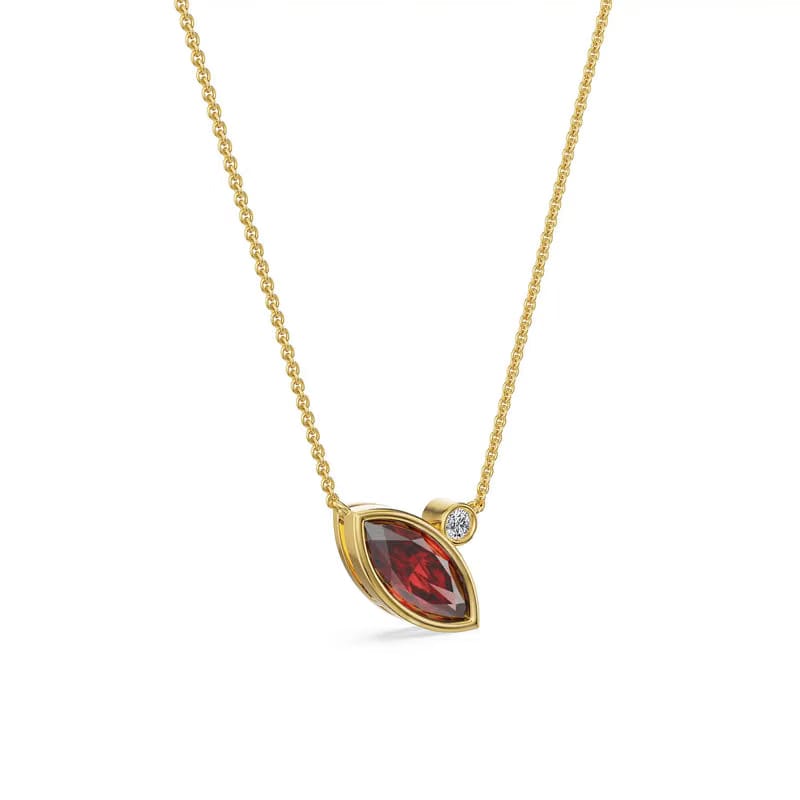 Crimson Ruby Lab Grown Diamond Necklace