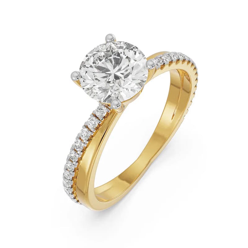 Crossover Lab Diamond Solitaire Engagement Ring 9KT