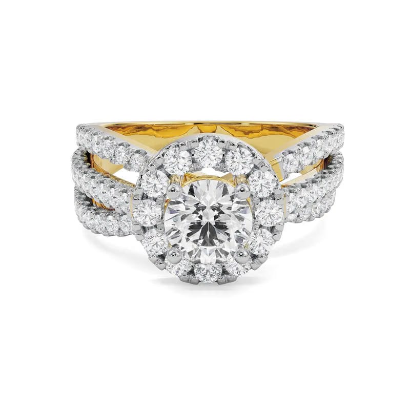 Crossover Round Lab Diamond Engagement Ring