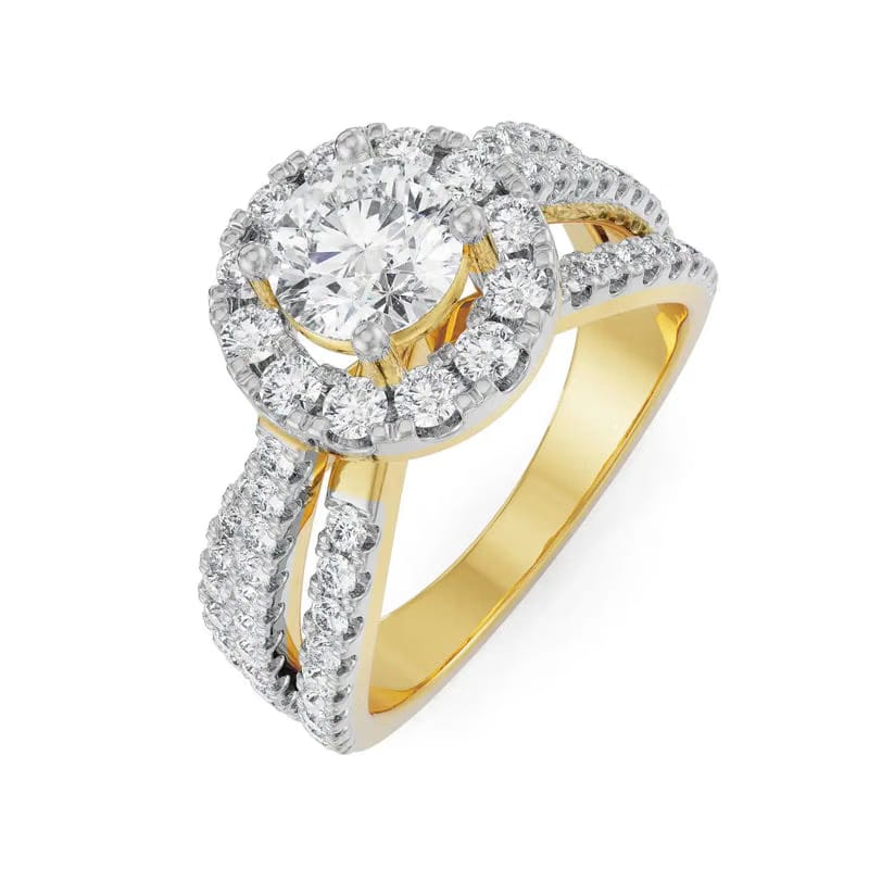 Crossover Round Lab Diamond Engagement Ring