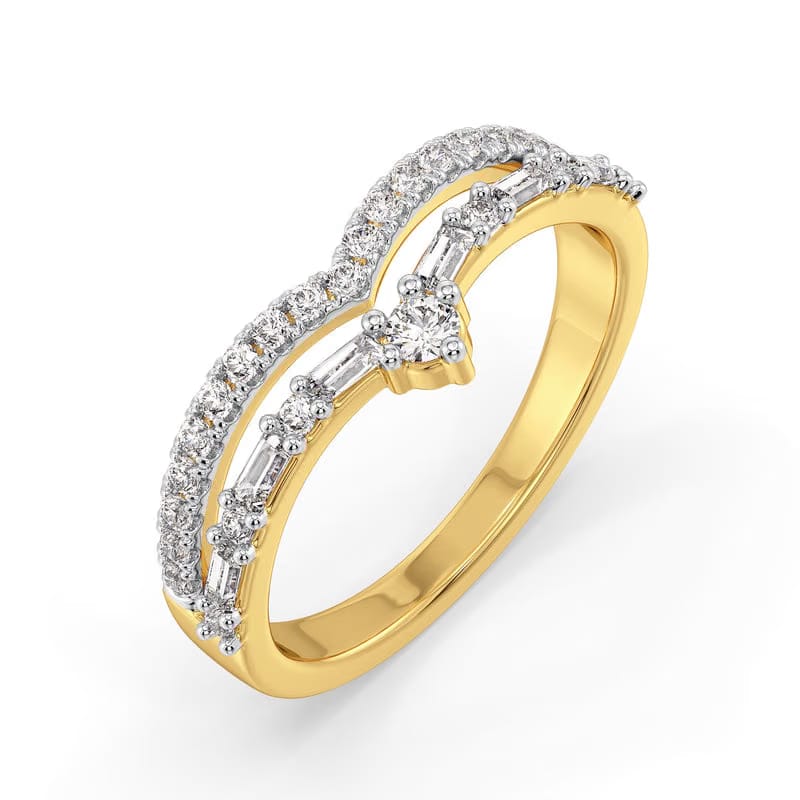 Crown Baguette Lab Grown Diamond Band