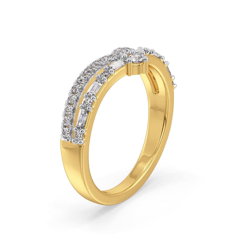 Crown Baguette Lab Grown Diamond Band