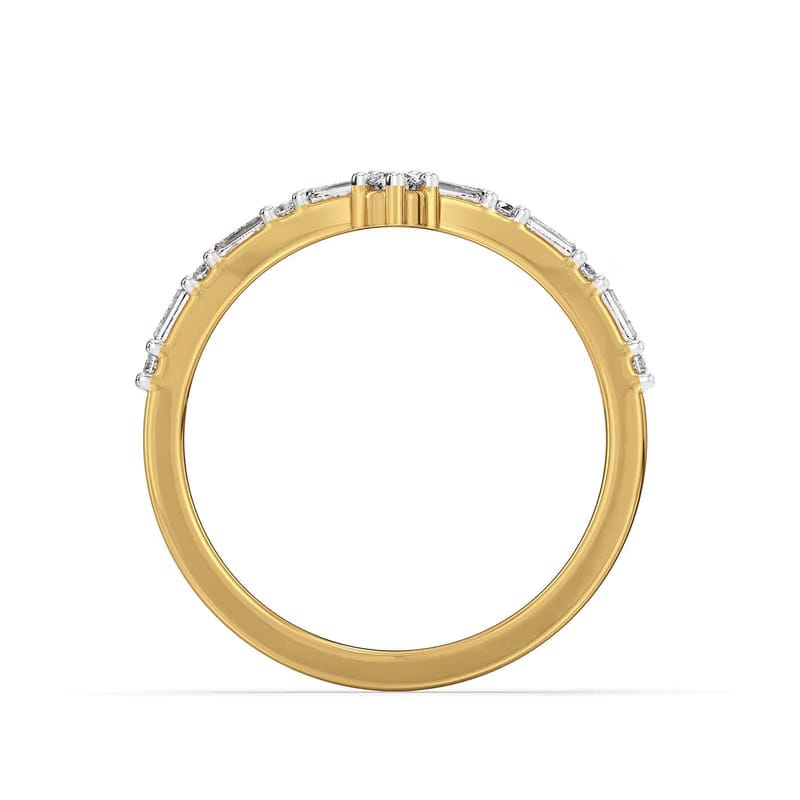 Crown Baguette Lab Grown Diamond Band