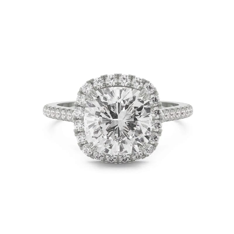 Cushion Halo Lab Diamond Engagement Ring
