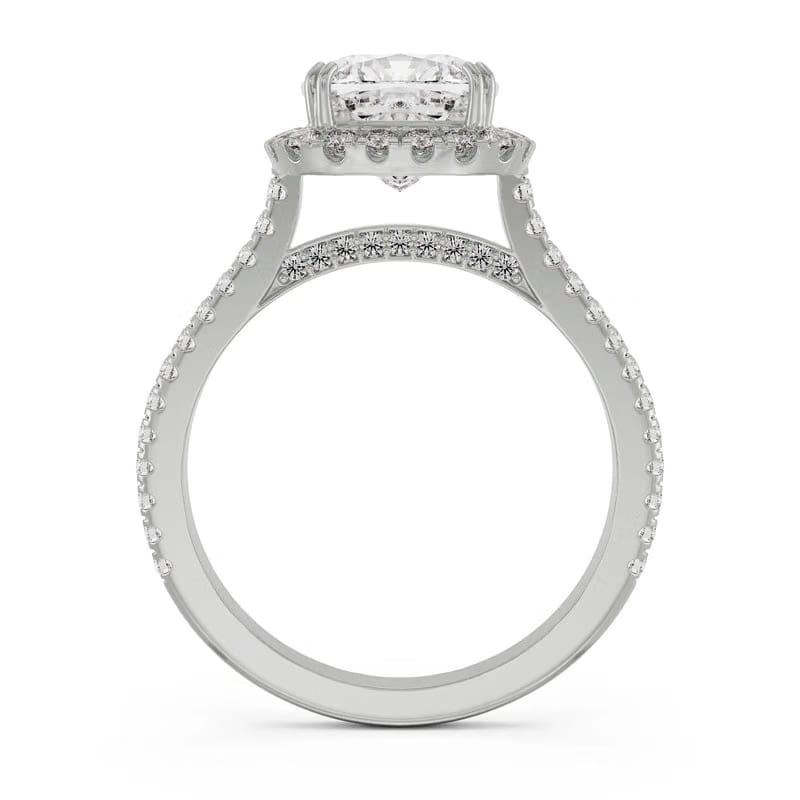 Cushion Halo Lab Diamond Engagement Ring