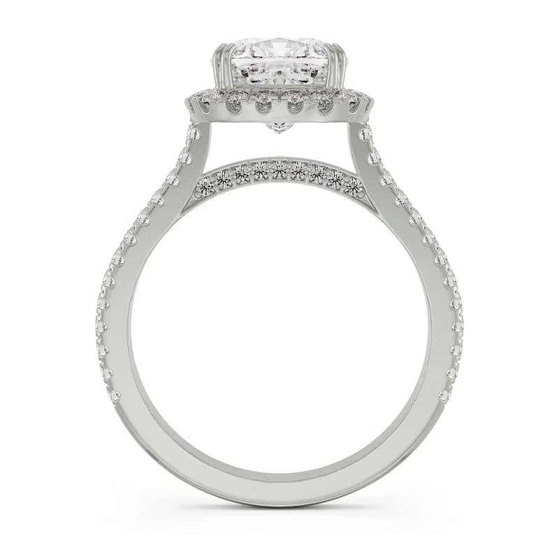 Cushion Halo Lab Diamond Engagement Ring 9KT