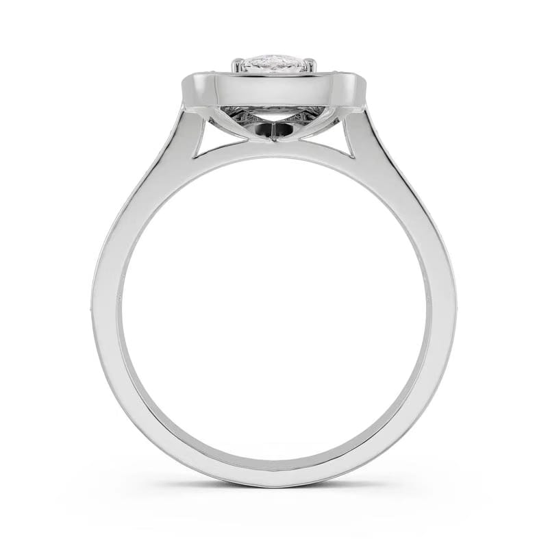 Cushion Halo Solitaire Lab Grown Diamond Ring 9KT