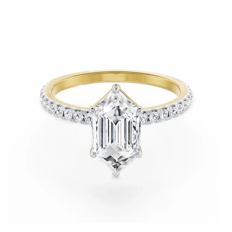 Custom Hexagon Lab Grown Diamond Ring