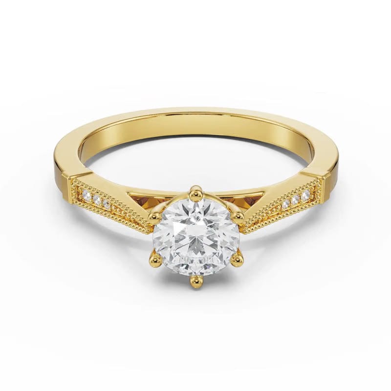 Dainty Round Brilliant Lab Diamond Engagement Ring