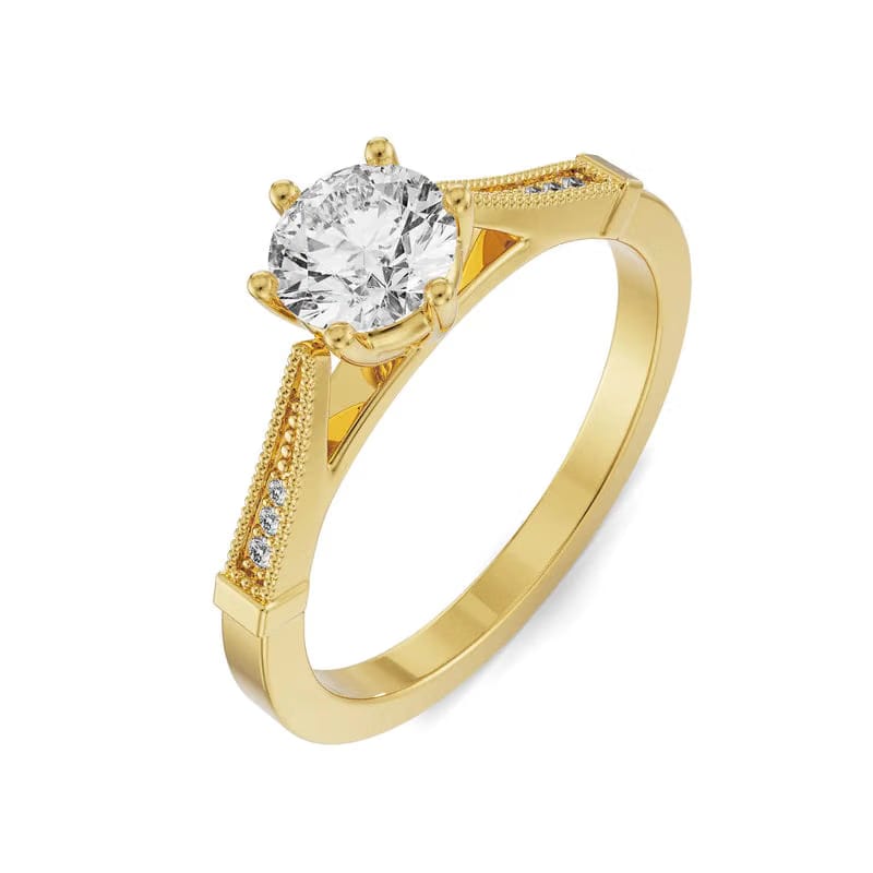 Dainty Round Brilliant Lab Diamond Engagement Ring