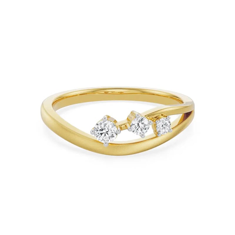Dainty Trio Lab Grown Diamond Ring 9KT