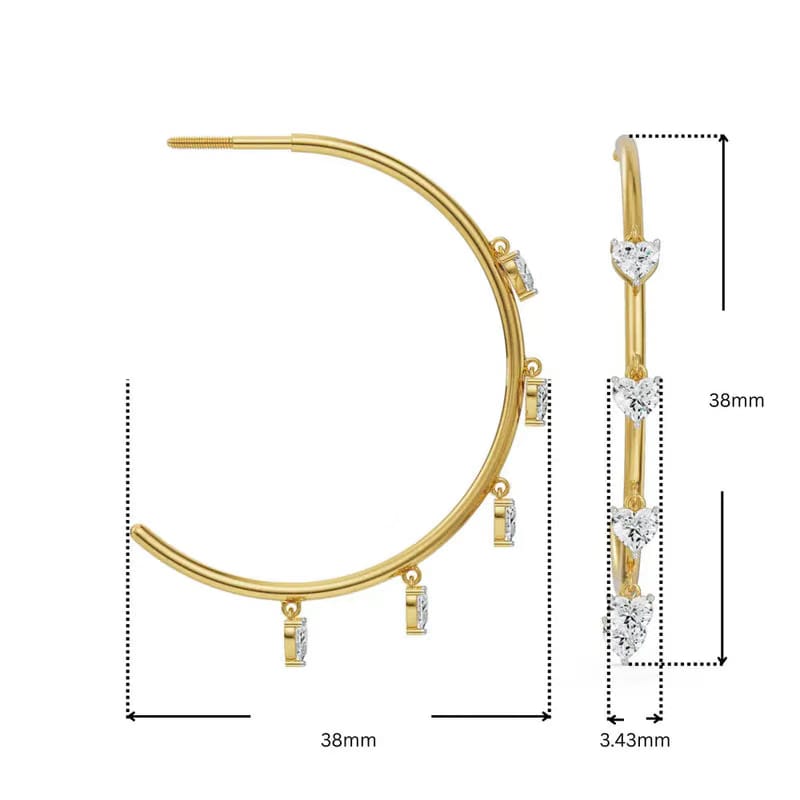 Dancing Hearts Dangle Hoop Earrings_in_stock