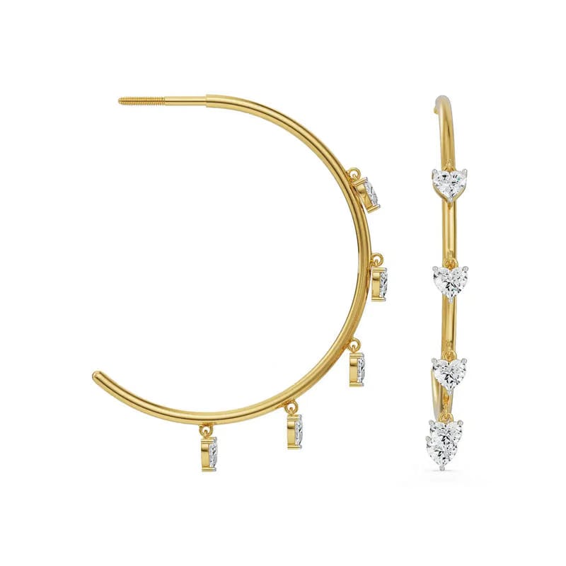 Dancing Hearts Dangle Hoop Earrings_in_stock