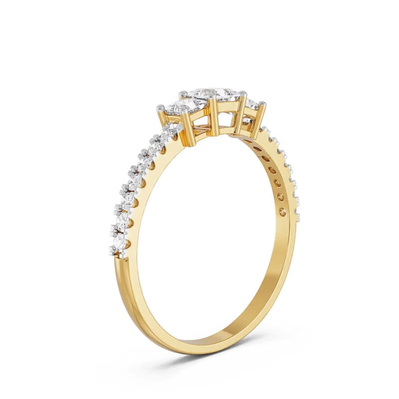 Dazzling Trinity Lab Grown Diamond Ring 9KT