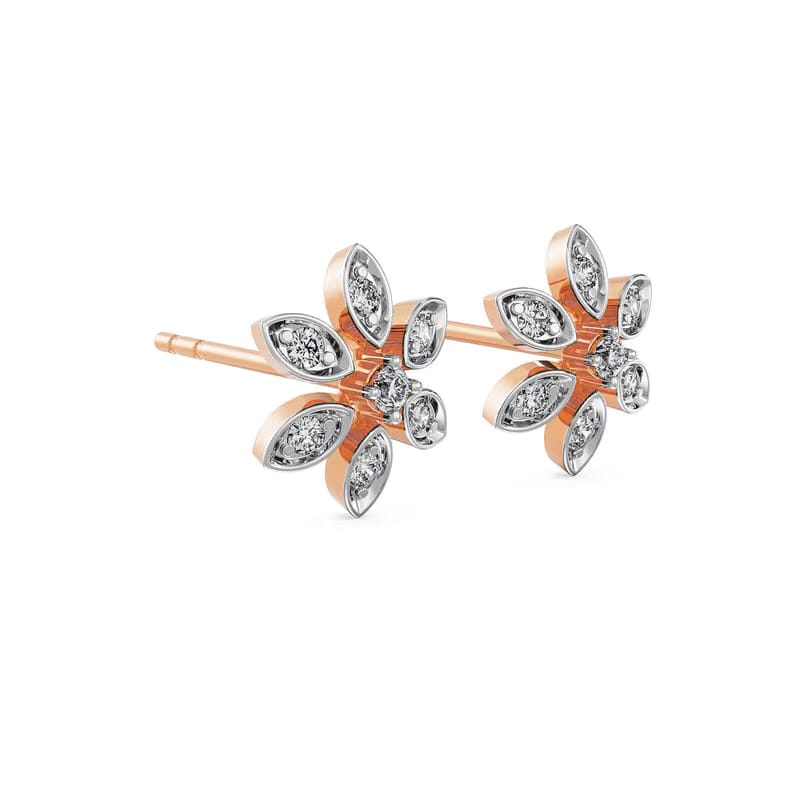 Delicate Blossom Lab Grown Diamond Stud Earrings