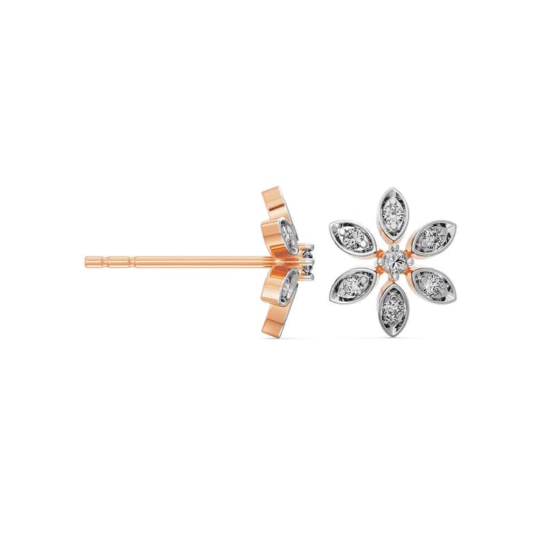 Delicate Blossom Lab Grown Diamond Stud Earrings